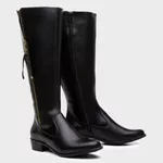 Bota Feminina Montaria Rafaela em Couro Preto 