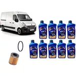 Kit Troca de Óleo ELF 5w30 Sintético Van Renault Master Motor 2.3 16v Diesel Ano 2013/ em diante com Filtro