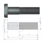 Parafuso Roda Avulso 22 x 92 Traseiro Mb Actros Zm 3002224