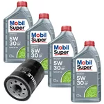 Kit Troca de Óleo Mobil 5w30 Ford Fiesta Ecosport Ka Focus Zetec Rocam 1.0 1.6 8v Gasolina e Flex 2002/ em diante