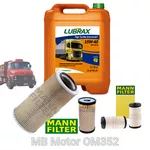 Kit Troca de Óleo 15w40 mineral com Filtros Caminhão Mercedes Benz 1113 1513 2013 2213 Motor OM352 Diesel MB