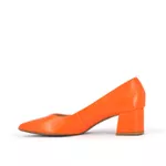 Scarpin Feminino Salto Bloco Laranja