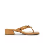 Sandália Mule Feminina Couro Caramelo