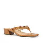 Sandália Mule Feminina Couro Caramelo