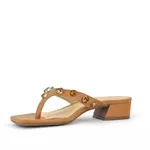 Sandália Mule Feminina Couro Caramelo