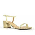 Sandália Couro Dourado com Textura