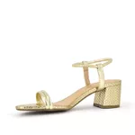 Sandália Couro Dourado com Textura