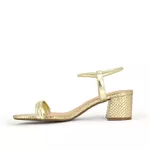 Sandália Couro Dourado com Textura