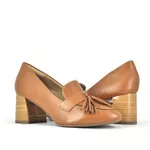Mocassim Couro Caramelo Salto Grosso