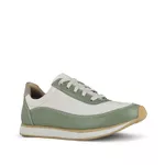 Tênis Couro Bicolor Verde e Off White