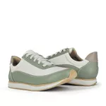 Tênis Couro Bicolor Verde e Off White