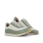 Tênis Couro Bicolor Verde e Off White