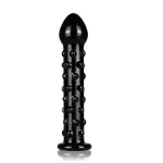 *Plug em Vidro Com Nódulos Massageadores Love Toy 15cm SI (5701) - Preto