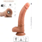 Prótese 16x12cm Com Vibro Ventosa e Escroto Croods SI (6418) - Bege