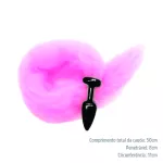 Plug de Plástico M Less Preto Com Cauda (HA169P) - Rosa
