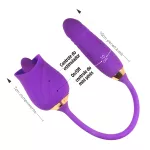 Estimulador Recarregável Formato de Rosa Man Ting VP (VB124) - Roxo