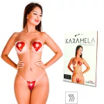 Tapa-Sexo Comestível Karamela Formato Coração (ST594) - Morango