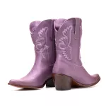 Bota Texana Feminina Couro Plume Lilas - Silverado Botas