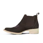 Botina Feminina Conforto Couro Nobuck Cafe - Silverado Botas