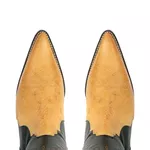 Bota Texana Feminina Exótica Couro Avestruz Barriga Whisky e Floater Preto - Silverado Botas