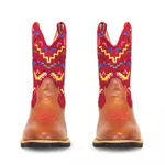 Bota Texana Feminina Couro Floater Conhaque e Nobuck Vermelho - Silverado Botas
