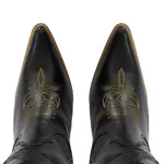 Bota Texana Feminina Couro Floater Preto Com Detalhe a Laser - Silverado Botas