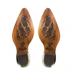 Bota Texana Feminina Exótica Couro Avestruz Barriga Whisky e Floater Preto - Silverado Botas