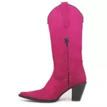 Bota Texana Feminina Couro Nobuck Pink Lisa - Silverado Botas