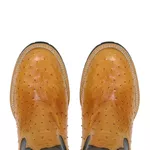 Bota Texana Exótica Masculina Couro Avestruz Conhaque e Floater Chocolate - Silverado Botas
