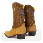Bota Texana Masculina Couro Nobuck Banana e Nobuck Castor - Silverado Botas