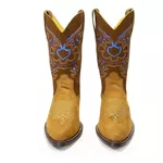 Bota Texana Masculina Couro Nobuck Banana e Nobuck Castor - Silverado Botas