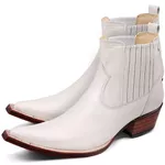 Botina Masculina Couro Floater Branco - Silverado Botas