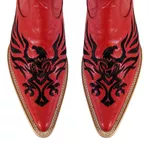 Botina Masculina Couro Crush Vermelho Bordado Águia - Silverado Botas