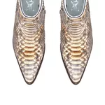 Botina Feminina Exótica Couro Pithon Sépia Metalizado - Silverado Botas