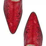 Botina Exótica Feminina Couro Pithon Vermelho - Silverado Botas