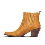 Botina Feminina Exótica Couro Barriga Avestruz Whisky - Silverado Botas