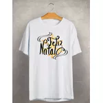 Camiseta Estampada Frente Feliz Natal Dourado