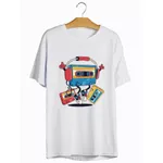 Camiseta Estampada Frente Fita Cassete Musica Vintage Old School