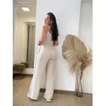 Calça Wide Track Pants- Nude