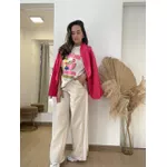 Calça Wide Track Pants- Nude