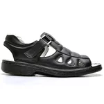 Sandália Masculina Ortopédica Anatomica de Couro Preto