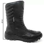 Coturno Militar Motociclista C/ Zíper Bota Tático Semi Impermeavel Cano Médio Preto