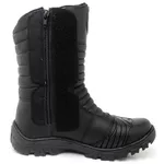 Coturno Militar Motociclista C/ Zíper Bota Tático Semi Impermeavel Cano Médio Preto