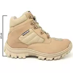 Coturno Militar Motociclista C/ Zíper Bota Tático Cano Curto Americana Desert Areia