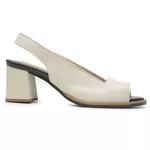 Sandália Peep Toe - ELEGÂNCIA - Off White e Preto - 177.31 
