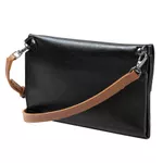 Bolsa CARTEIRA Couro Legítimo Bubblê - Preta e Chocolate