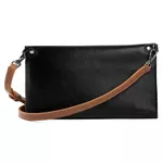 Bolsa CARTEIRA Couro Legítimo Bubblê - Preta e Chocolate