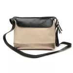 Bolsa de Couro - HORIZONTE - Preto, Off White e Champagne