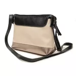 Bolsa de Couro - HORIZONTE - Preto, Off White e Champagne