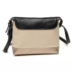 Bolsa de Couro - HORIZONTE - Preto, Off White e Champagne
